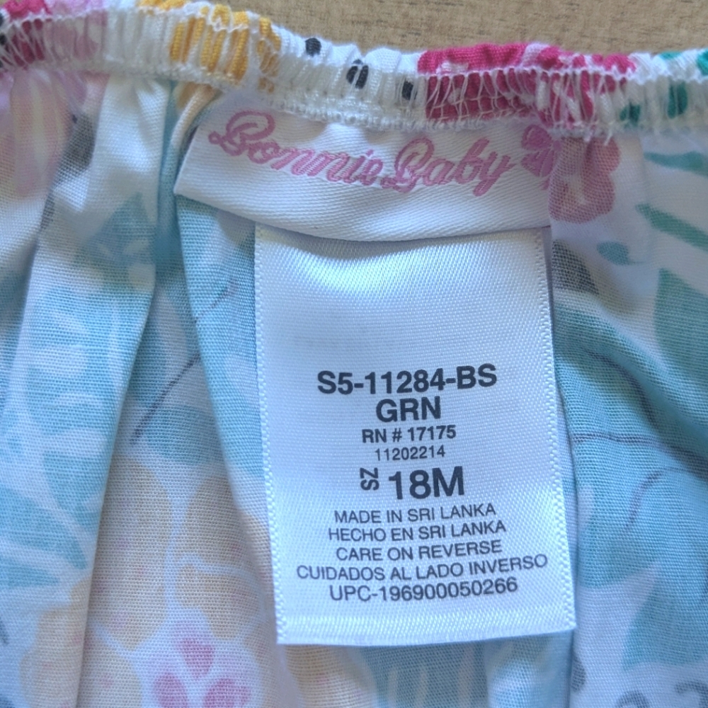 NWT! Bonnie Baby Floral Bubble Romper with Pockets - Size 18M - Picture 3 of 4